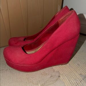 Red Wedge Heels